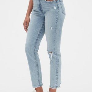 Gap Petite High Rise Distressed Cigarette Jeans with Secret Smoothing Pocket
